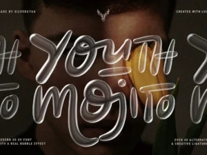 youth mojito a 3d bubbly svg font