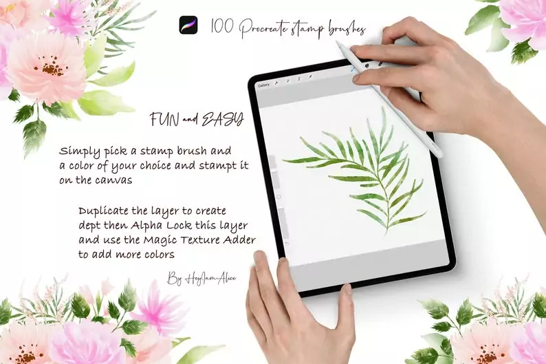 100 Floral Procreate Stamp Brushes Vol.10 6 100 floral procreate stamp brushes vol104