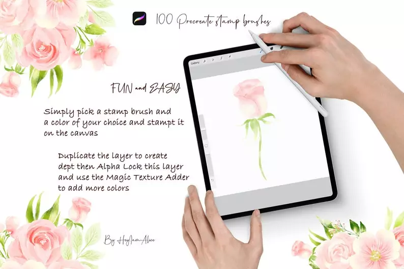 100 Floral Procreate Stamp Brushes Vol.11 6 100 floral procreate stamp brushes vol114 1