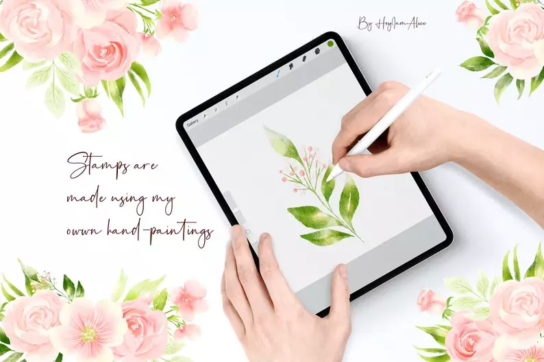 100 Floral Procreate Stamp Brushes Vol.11 10 100 floral procreate stamp brushes vol118 1
