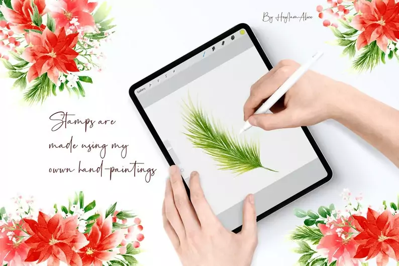100 Floral Procreate Stamp Brushes Vol. 15 7 100 floral procreate stamp brushes vol155