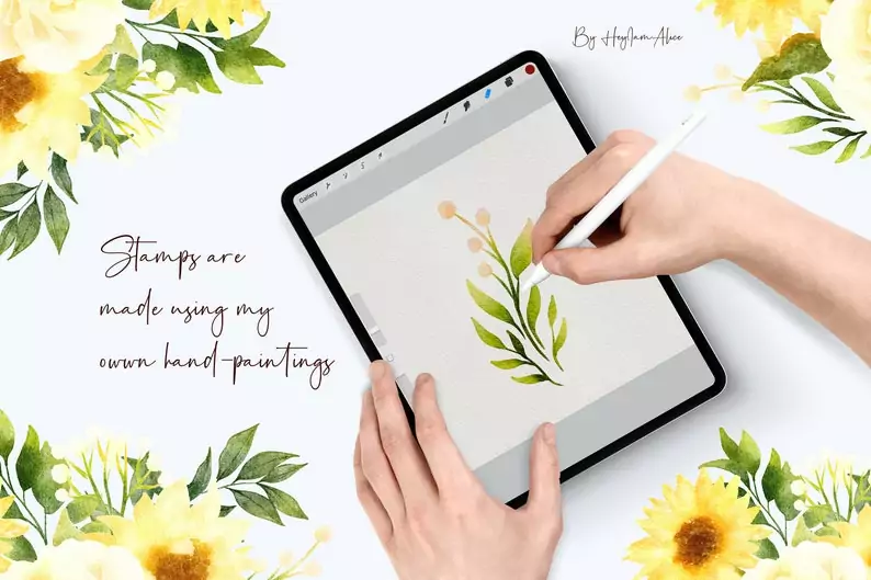100 Floral Procreate Stamp Brushes Vol. 3 6 100 floral procreate stamp brushes vol34
