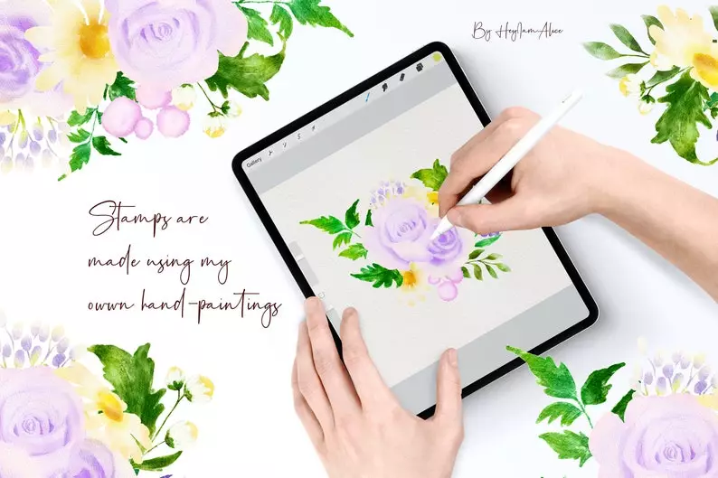 100 Floral Procreate Stamp Brushes Vol. 4 6 100 floral procreate stamp brushes vol44