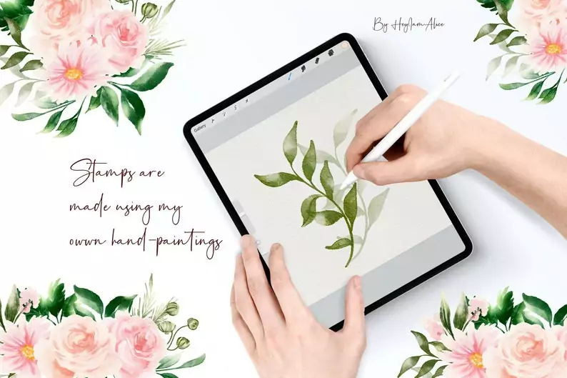 100 Floral Procreate Stamp Brushes Vol. 8 8 100 floral procreate stamp brushes vol86