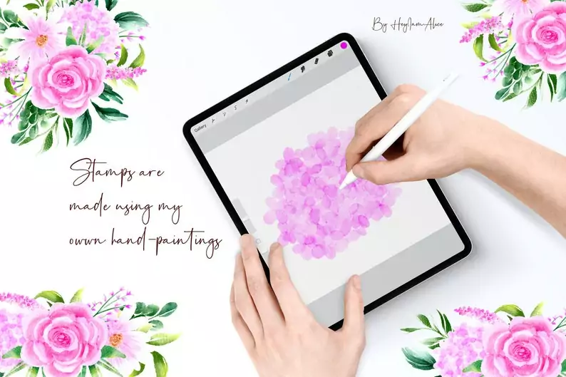 100 Floral Procreate Stamp Brushes Vol. 16 7 100floral procreate stamp brushes vol165
