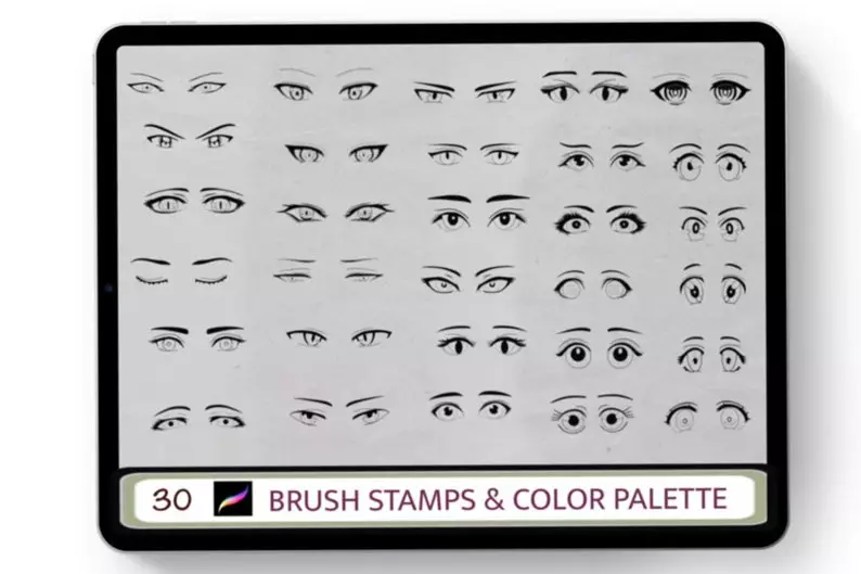 30 Manga Eyes Stamp Brushes 2 30 manga eyes stamp brushes2