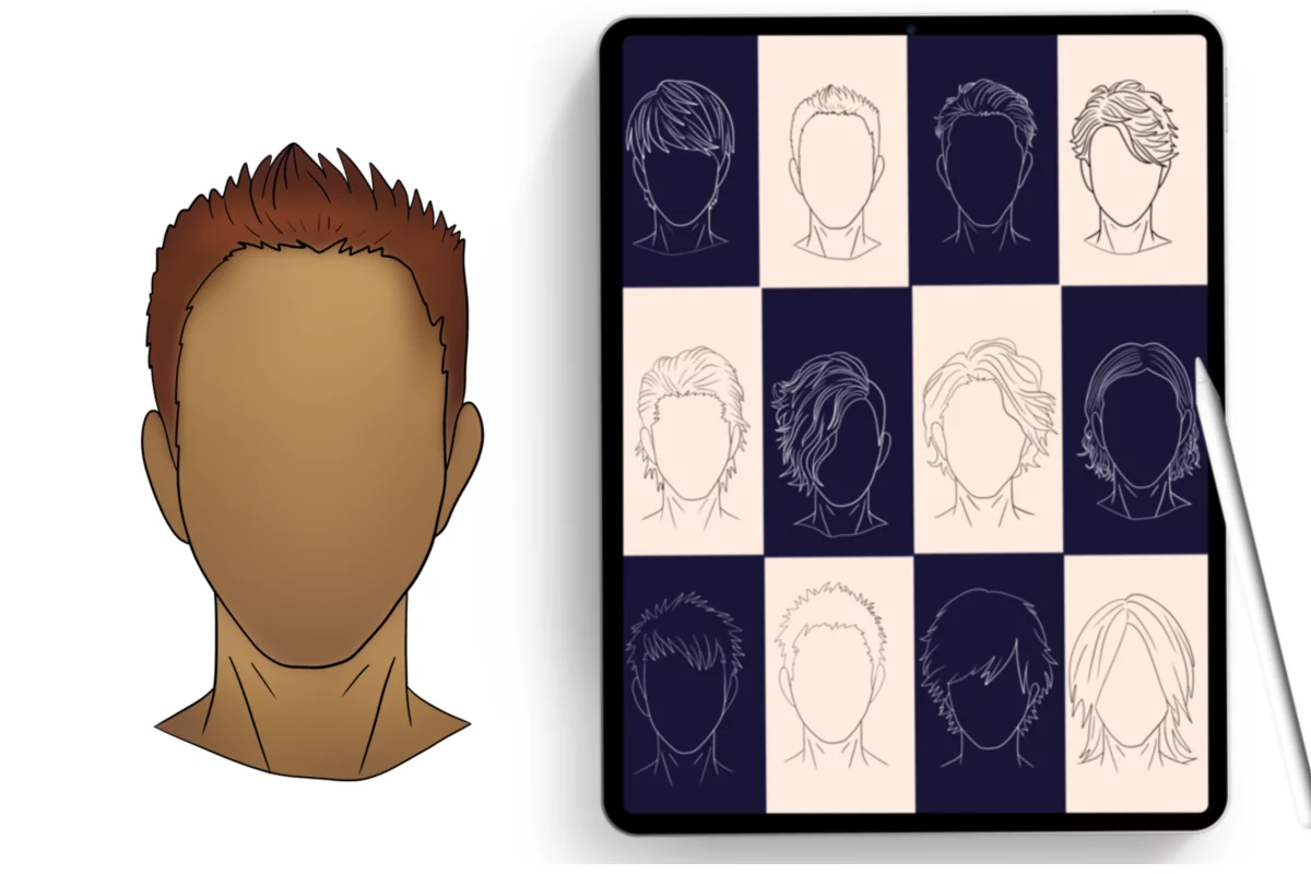 36 Anime Hair Stamps 3 36 anime hair stamps3