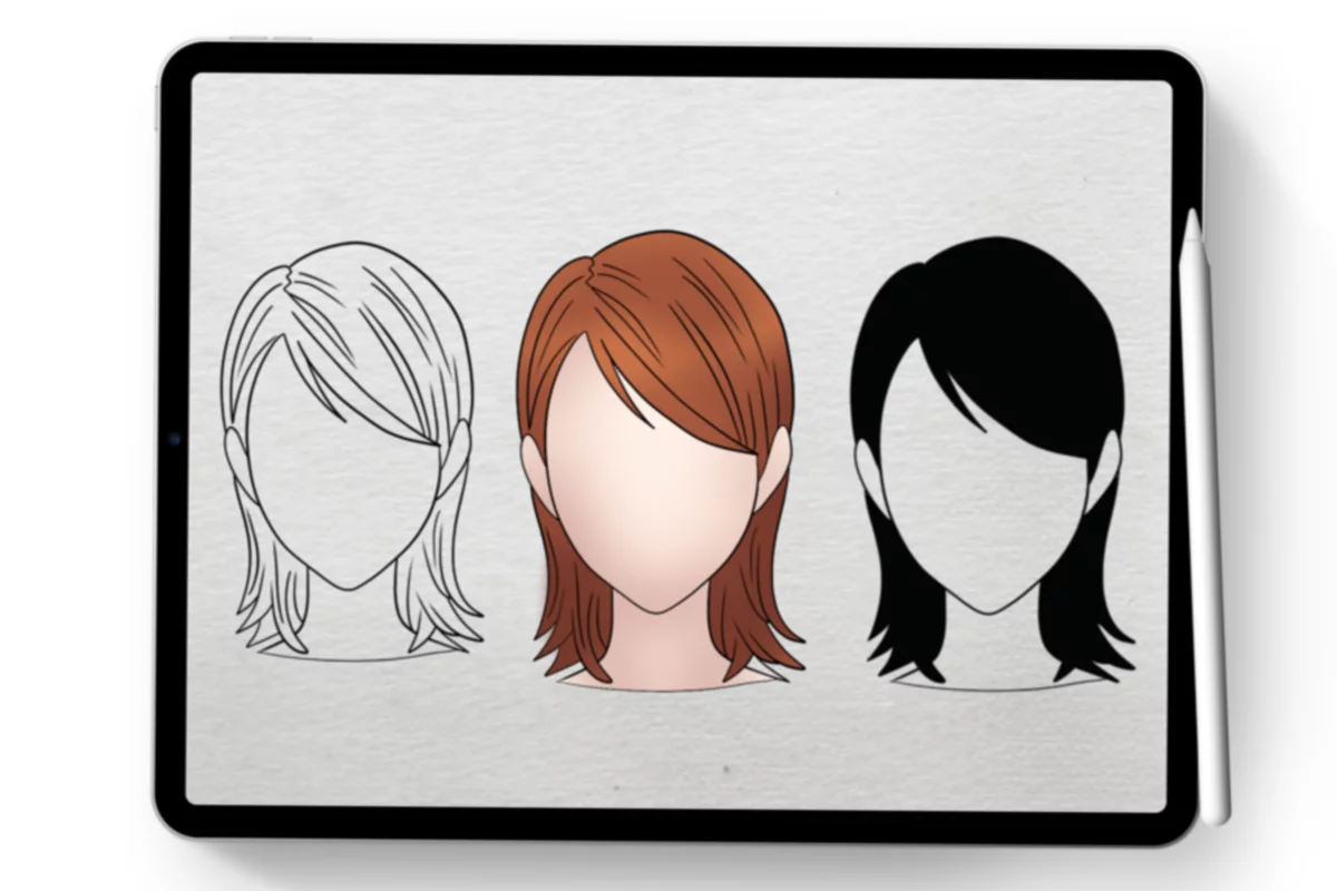36 Anime Hair Stamps 5 36 anime hair stamps5