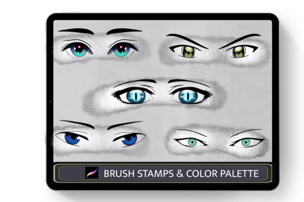 Anime Eyes Stamp Brush Set 4 anime eyes stamp brush set4