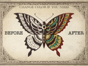 butterflies tattoo brush set2