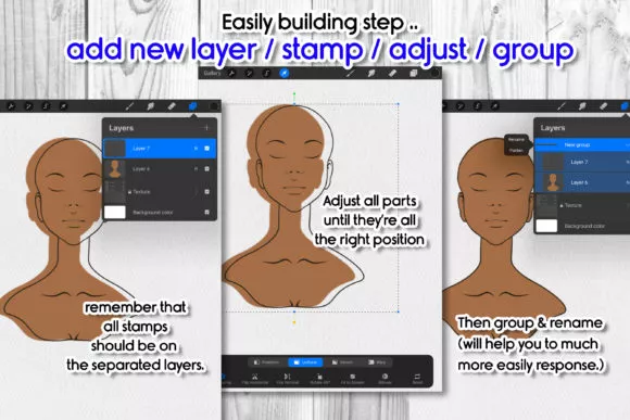 Black Queen Braid Hair Procreate Brushes Vol.2 6 black queen braid hair procreate brushes vol24