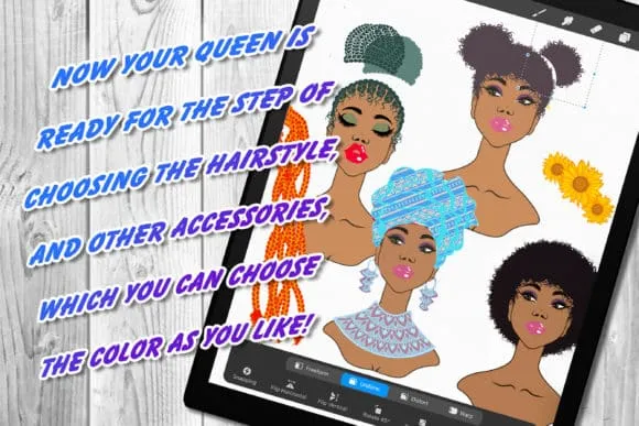 Black Queen Braid Hair Procreate Brushes Vol.2 8 black queen braid hair procreate brushes vol26