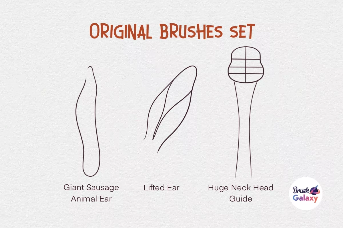 Cartoon Animals Characters Brush Set 7 cartoon animals characters brush set6