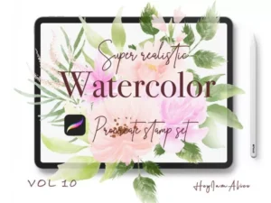 cover image 100 floral procreate stamp brushes vol10