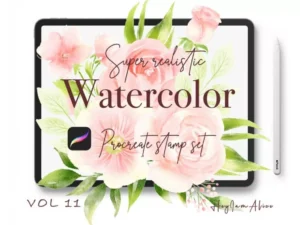 cover image 100 floral procreate stamp brushes vol11 1