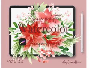 cover image 100 floral procreate stamp brushes vol15