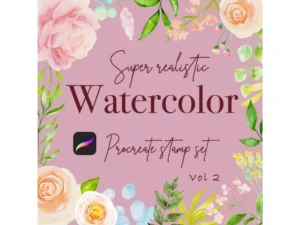 cover image 100 floral procreate stamp brushes vol2