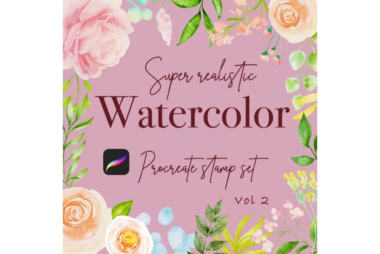 100 Floral Procreate Stamp Brushes Vol.2