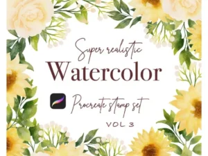 cover image 100 floral procreate stamp brushes vol3