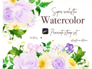 cover image 100 floral procreate stamp brushes vol4