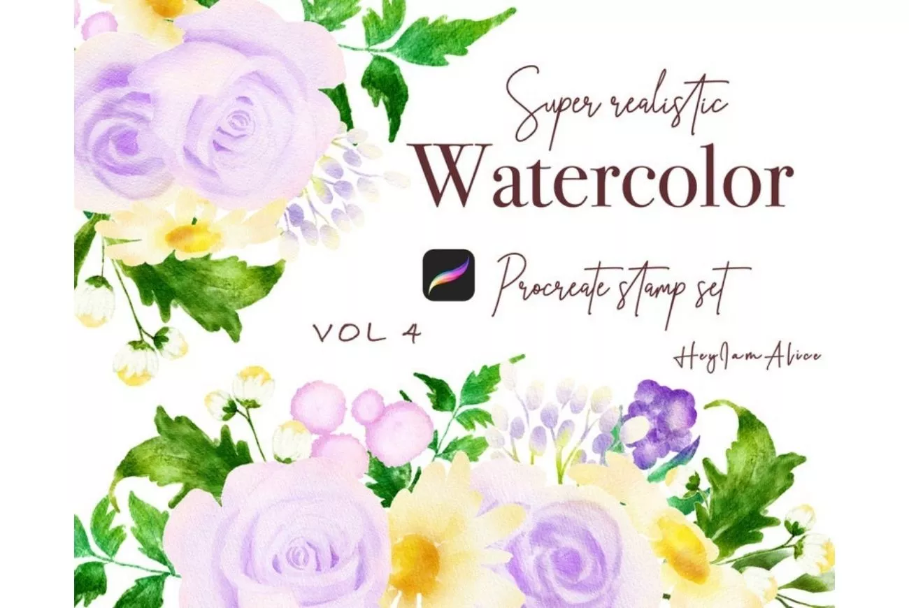 100 Floral Procreate Stamp Brushes Vol. 4