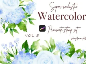 cover image 100 floral procreate stamp brushes vol5