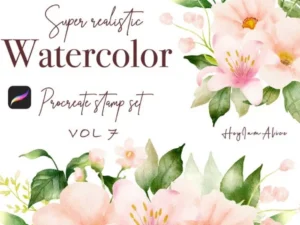 cover image 100 floral procreate stamp brushes vol7
