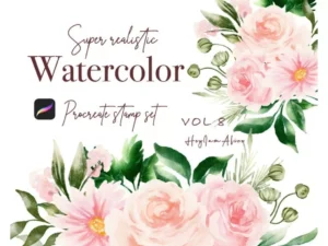 cover image 100 floral procreate stamp brushes vol8