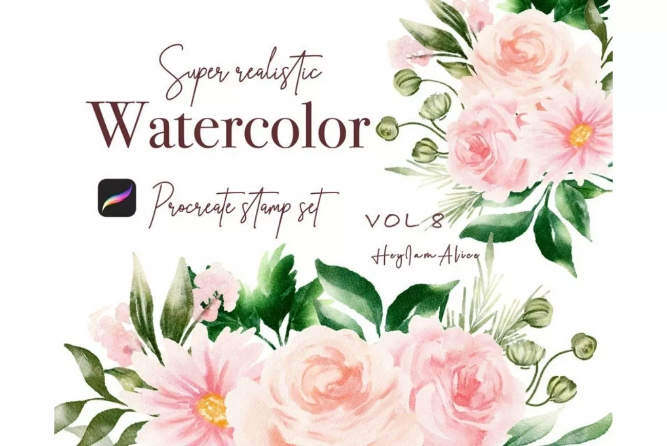100 Floral Procreate Stamp Brushes Vol. 8