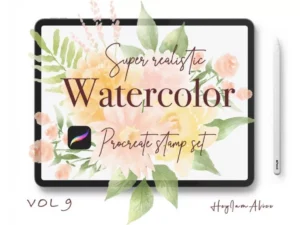 cover image 100 floral procreate stamp brushes vol9