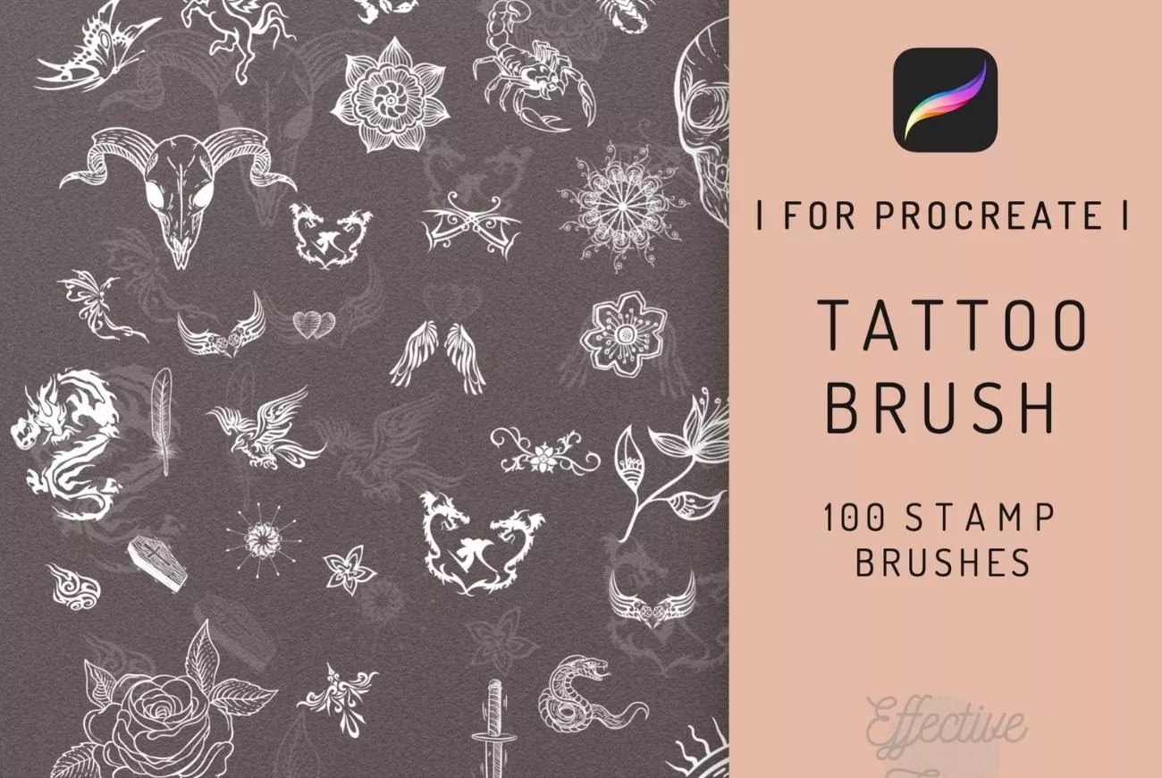 100 Procreate Tattoo Brush Bundle