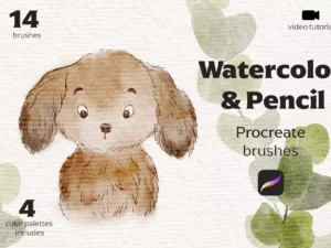 cover image 19 watercolor pencil brushes
