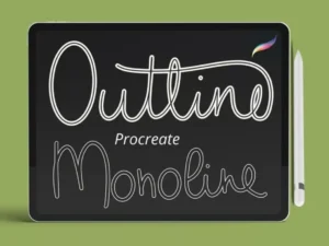 cover image 2 monoline outline brushes