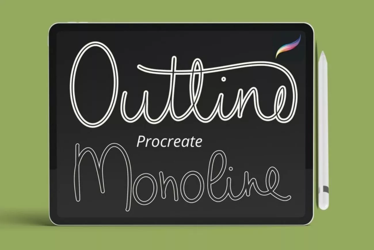 2 Monoline Outline Brushes