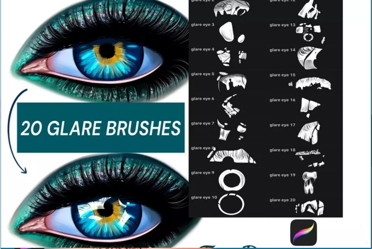 20 Glare Eye Brush Set