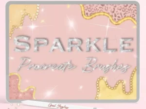 cover image 23 glitter and sparkle procreate brushes
