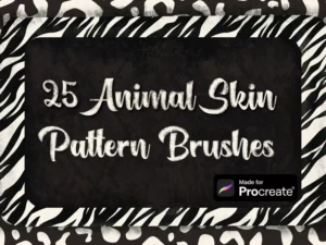 cover image 25 animal skin pattern procreate brushes