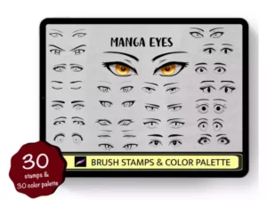 cover image 30 manga eyes stamp brushes