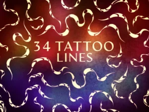 cover image 34 tattoo line procreate brushes