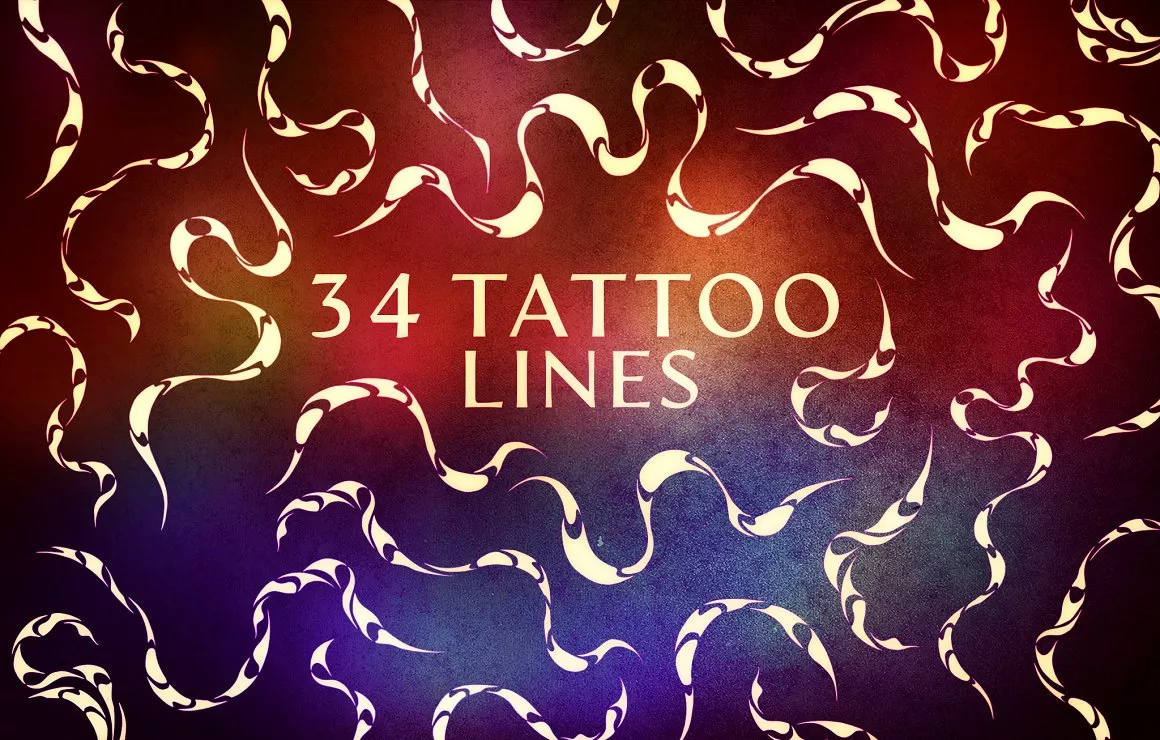 34 Tattoo Line Procreate Brushes