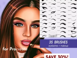 cover image 35 procreate makeup brushes
