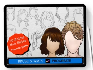cover image 36 anime hair stamps