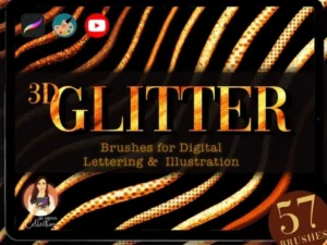 cover image 3d glitter brush set