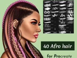 cover image 40 afro hair brush set
