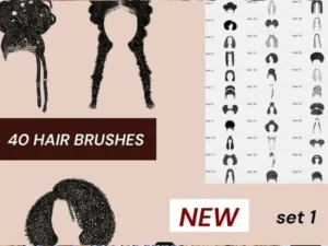 cover image 40 afro hair brushes set 1