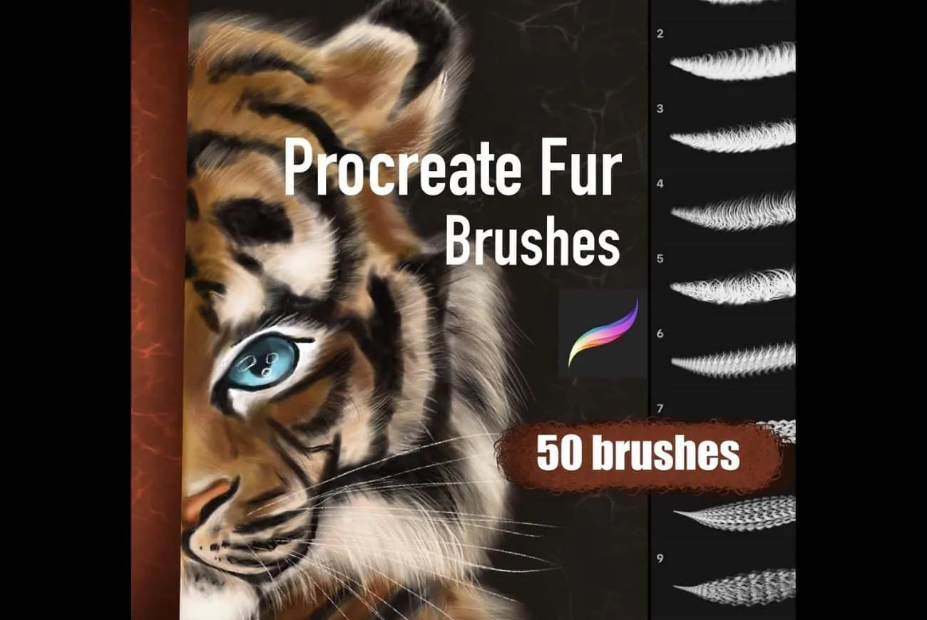 50 Fur Brushes for Procreate and More