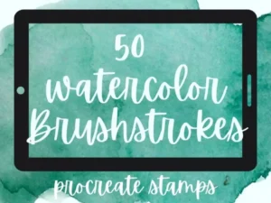 cover image 50 watercolor brush strokes stamp brushes