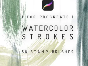 cover image 58 watercolor brush strokes