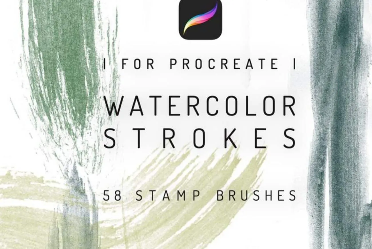 58 Watercolor Brush Strokes