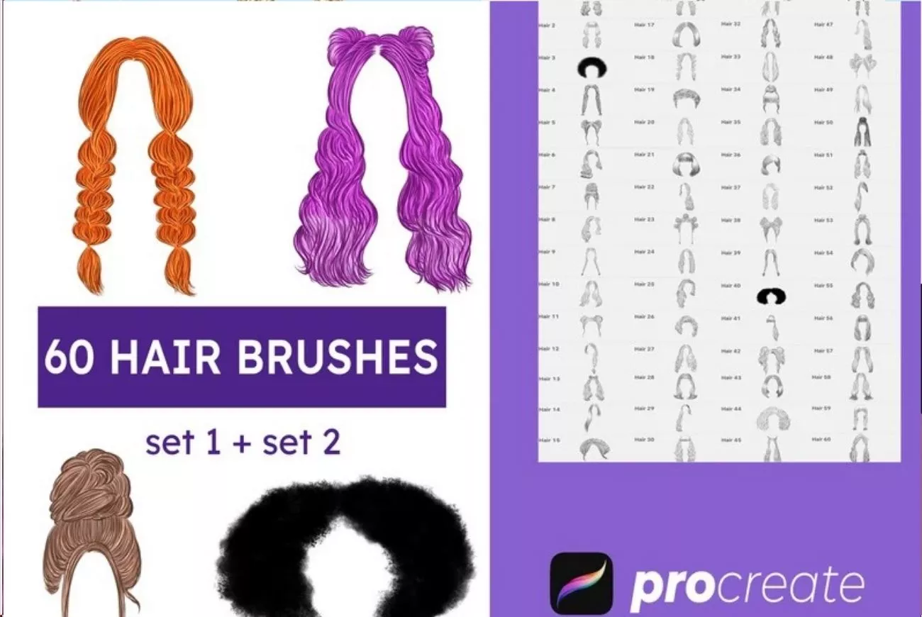 60 Women's Hair Brush Set